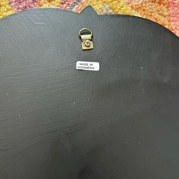 Vintage 15.5" Crackled Wood Handcarved Gold and Black Buddha Wall Art Indonesia - Picture 7 of 15